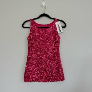 Pink Sequin Tank Top